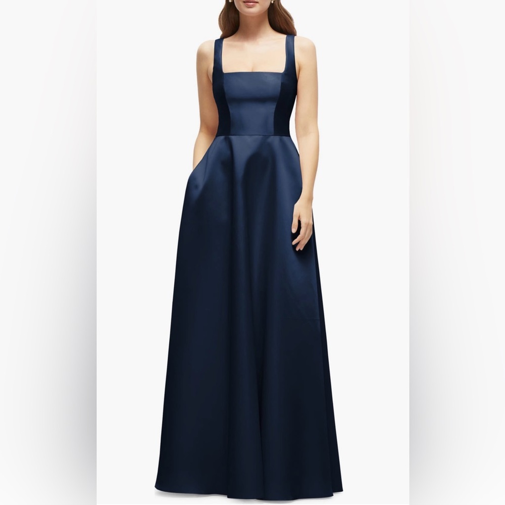 Nordstrom Dressy Collection Satin Gown, Navy